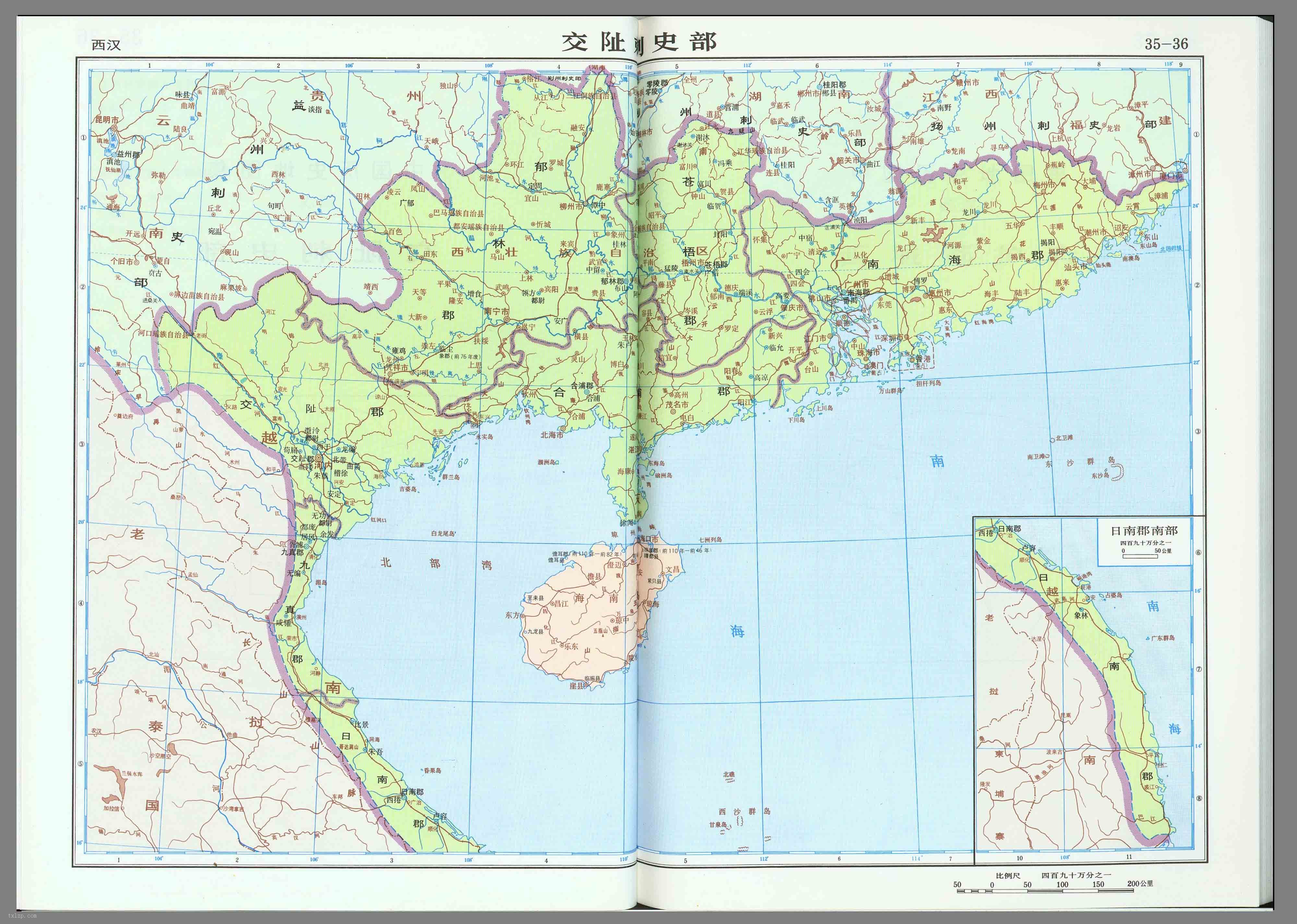 西汉交州刺史部地图全图插图