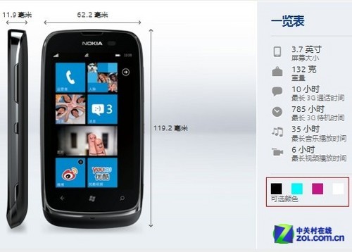 WP7.5系统低端手机实体验 诺基亚610评测 