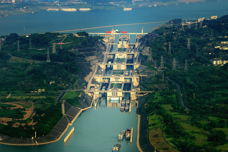 三峡大坝—五级船闸图片下载