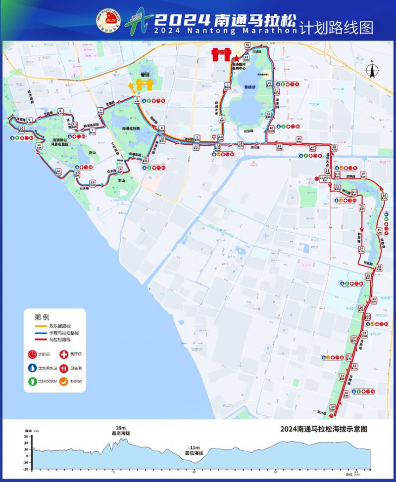 2024南通马拉松报名时间 入口 路线图