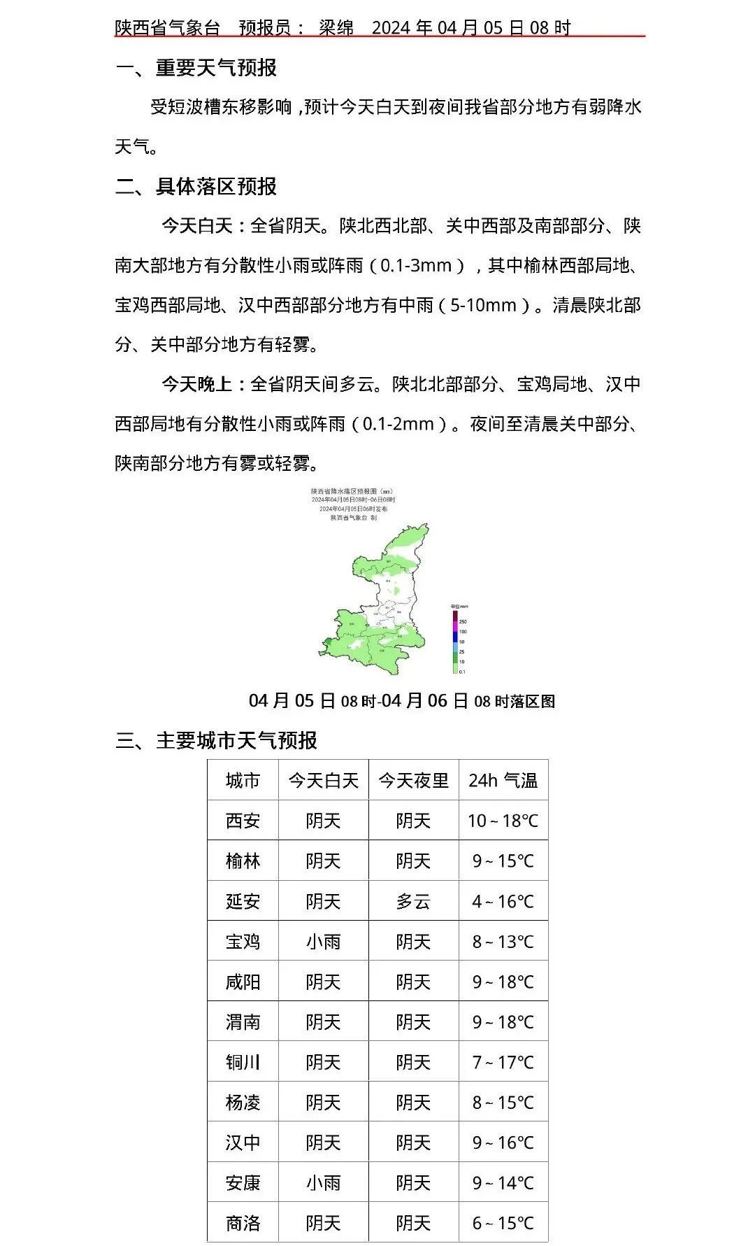 中雨，局地有大到暴雨！！陕西最新发布→