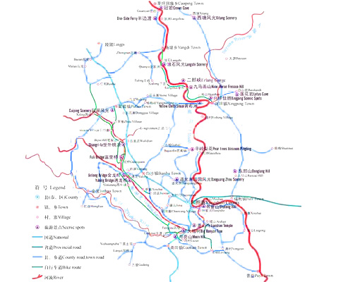 阳朔交通地图，中英文版